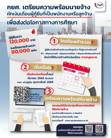 เตรียมความพร้อมหักเงินเดือน