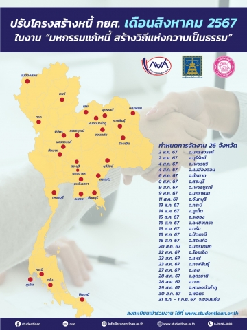 งานปรับโครงสร้างหนี้ต่างจังหวัด เดือนสิงหาคม 2567